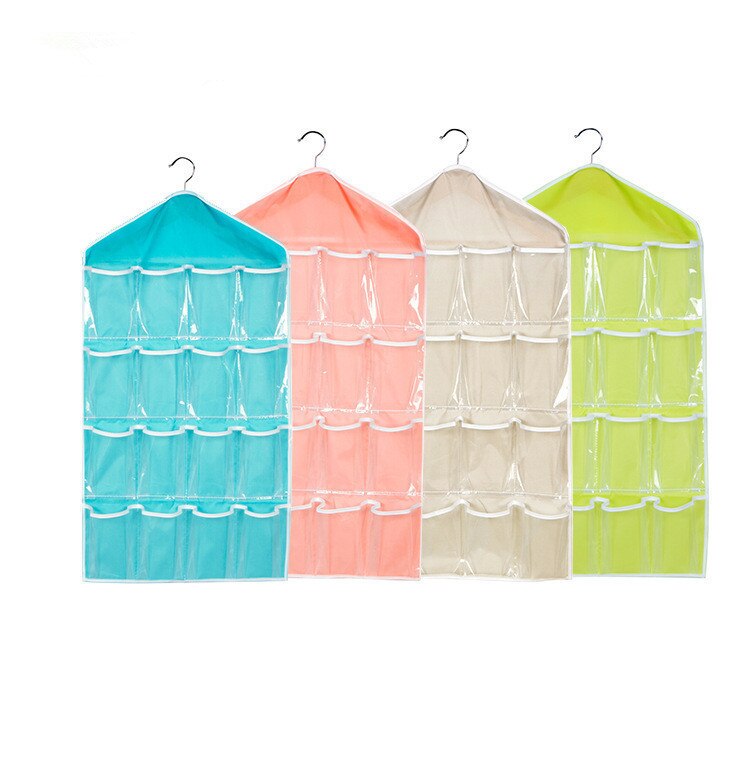 1PC 16 Pockets Clear Over Door Hanging Bag Shoe Rack Hanger Storage Tidy Organizer Home hang storage case OK 0458