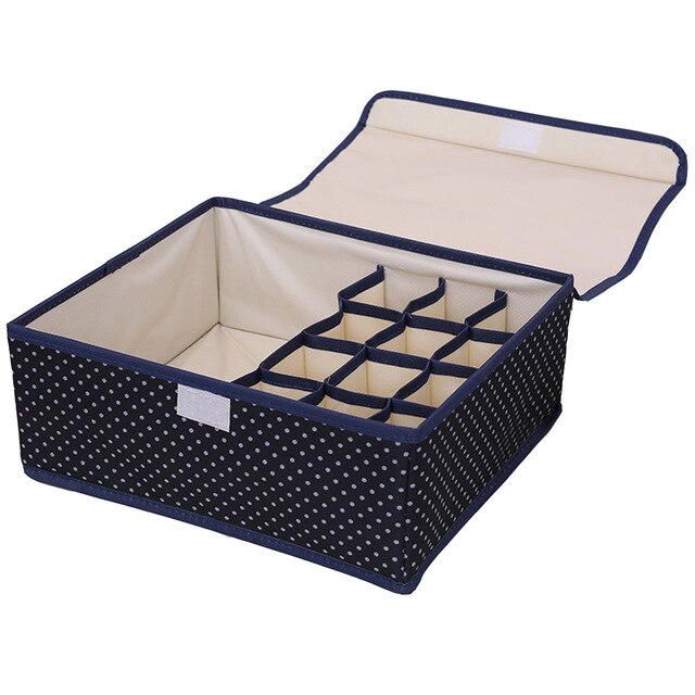 18 Gird Drawer Closet Organizers Boxes For Underwear Bra Home Storage Non-woven Scarfs Socks Bra Organizer Storage Box