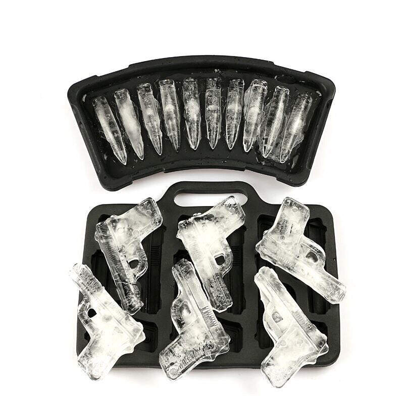1PCS DIY Ice Cube Mold Gun Bullet Shape Tray Fruit Cream Maker Kitchen Bar Drinking Accessories
